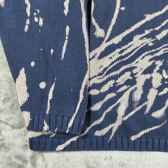 Vintage Venezia Jeans Sweater Women 22 24 Blue Paint Splatter Knit 90s Oversized - Picture 6 of 8